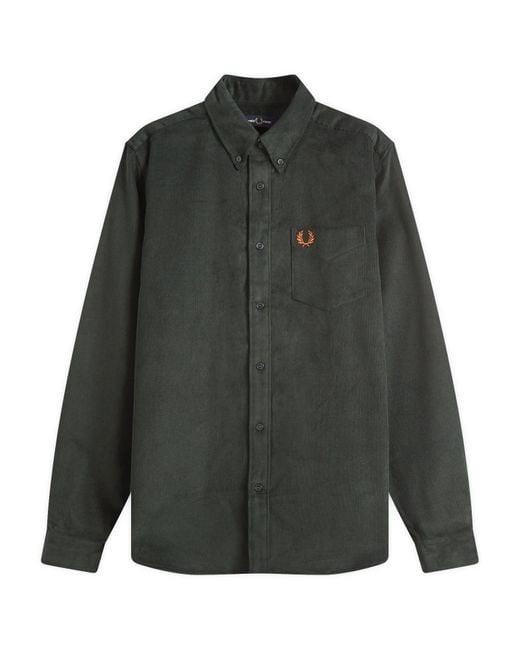Fred Perry Green Corduroy Overshirt for men