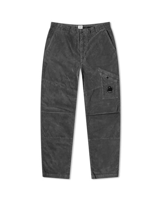 C P Company Gray Corduroy Loose Utility Pants for men