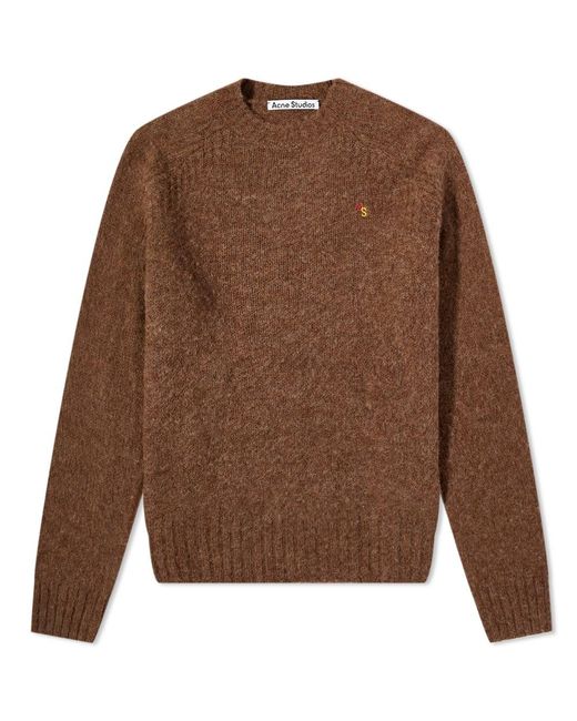 Acne Brown Kowhai Brushed Crew Knit for men