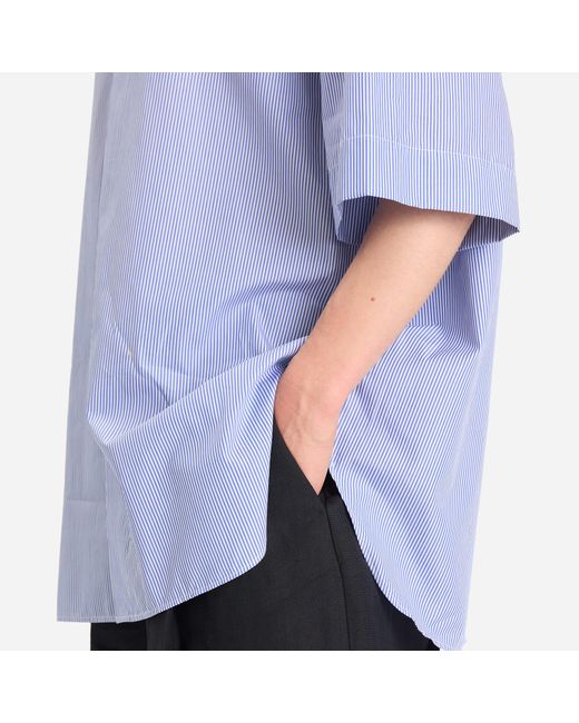 Studio Nicholson Blue Sorono Stripe Short Sleeve Shirt for men