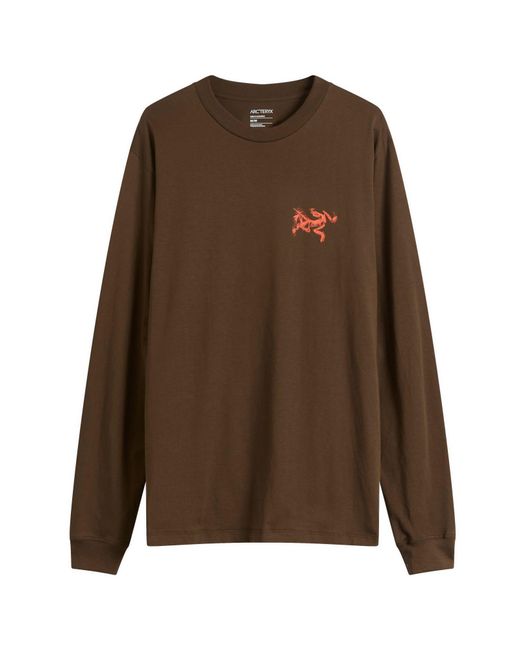 Arc'teryx Brown Kragg Sl Bird Tile Ls T-Shirt for men