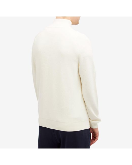 Moncler White Zip Through Knit Jacket for men