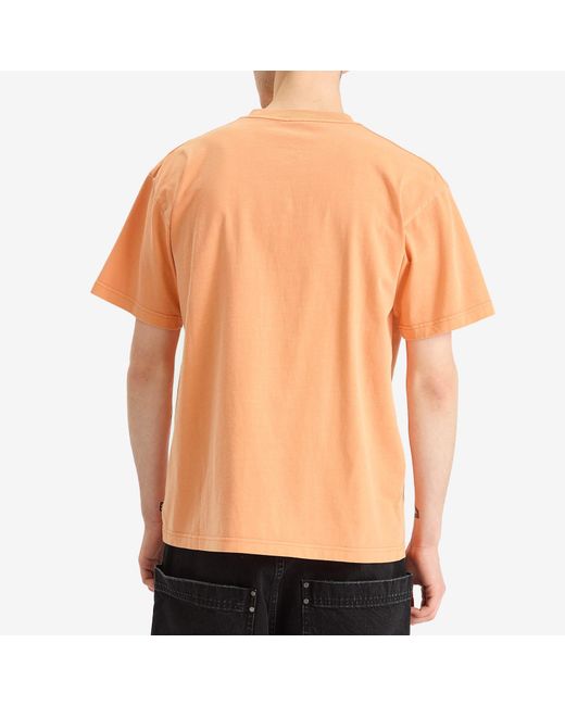 PATTA Orange Basic Washed Pocket T-Shirt for men
