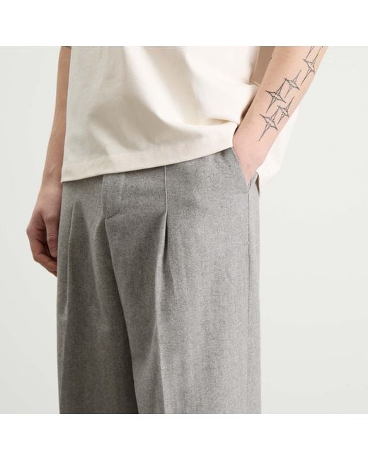 About Blank Gray Herringbone Tailored Wide Leg Trouser for men