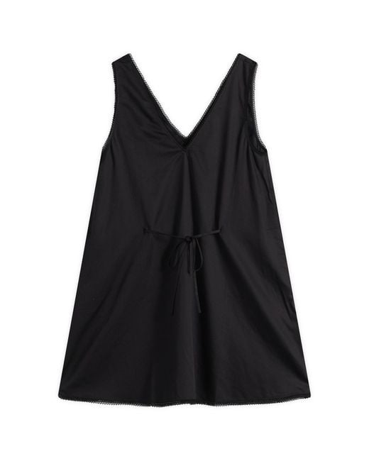 Leset Black Yoko Lace V-Neck Mini Dress