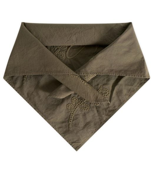 Damson Madder Green Embroidered Headscarf