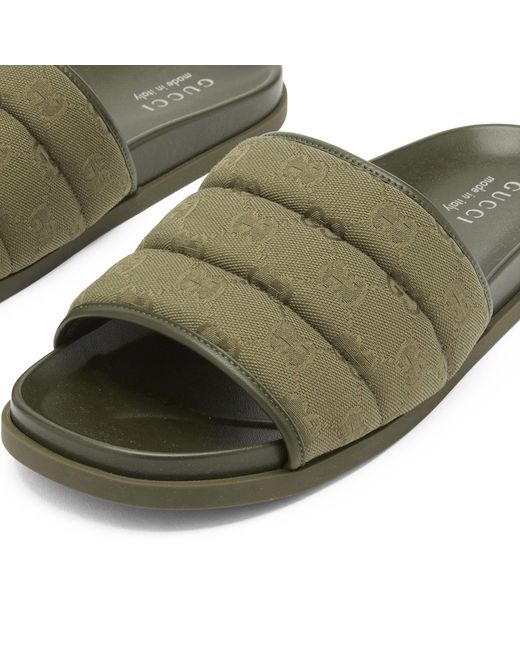 Gucci Green Rhein Open Slide for men