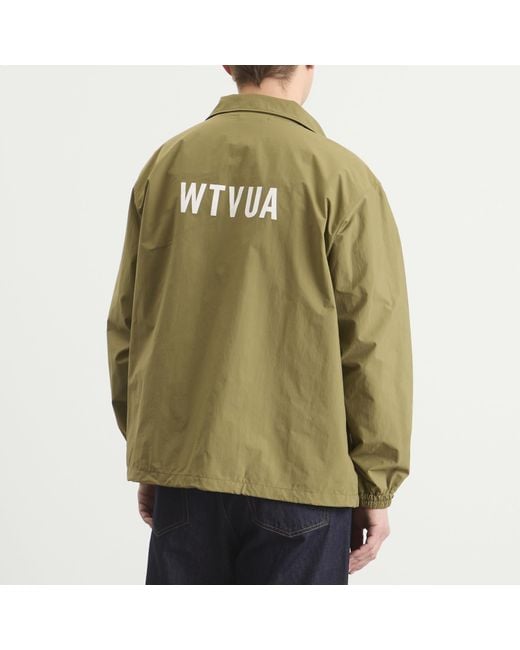 (w)taps Green Pertex Logo Track Jacket for men