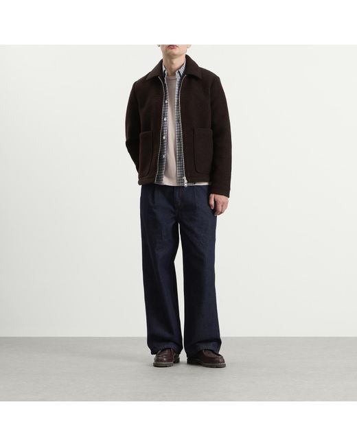 NN07 Black Gael Brushed Wool Jacket for men