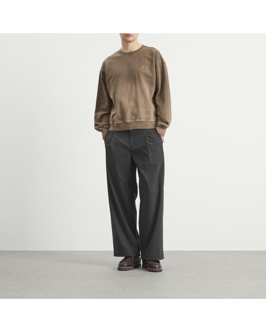 KARMA8A Brown Washed Crewneck Sweatshirt for men