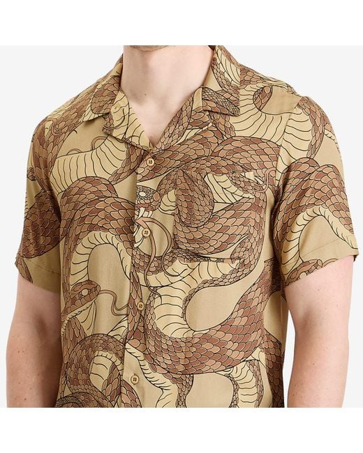 Maharishi Brown Snakeskin Vacation Shirt for men