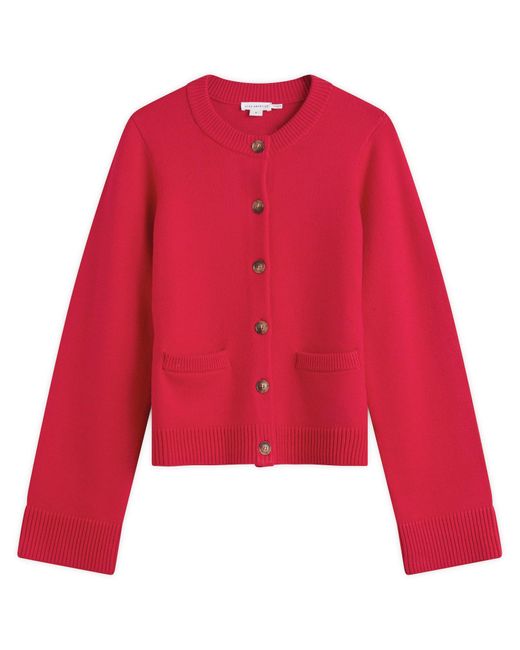 GOOD AMERICAN Red Button Front Knit Cardigan