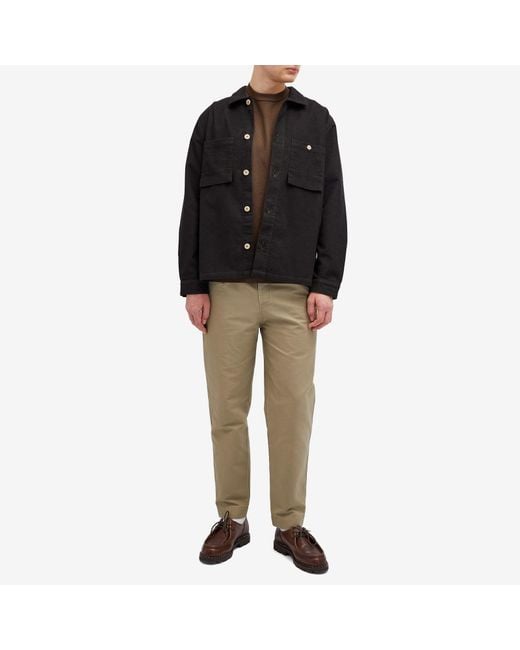 Folk Black Patch Overshirt for men