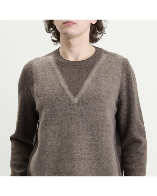 Maison Margiela Gray Fused Knit Sweater for men
