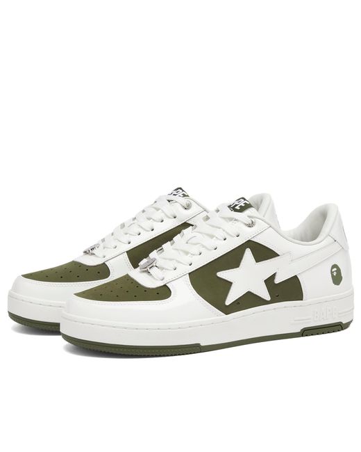 A Bathing Ape White Negative Bape Sta Sneaker for men