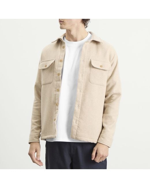 Wax London Natural Lomond Thick Wool Blend Overshirt for men