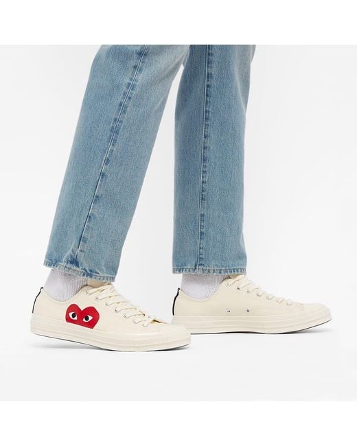COMME DES GARÇONS PLAY Natural Cdg Play X Converse Unisex Chuck Taylor All Star One Heart Low-top Sneakers for men