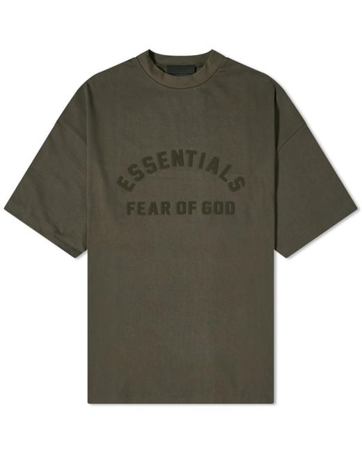 Fear Of God Green Spring Printed Logo T-Shirt for men