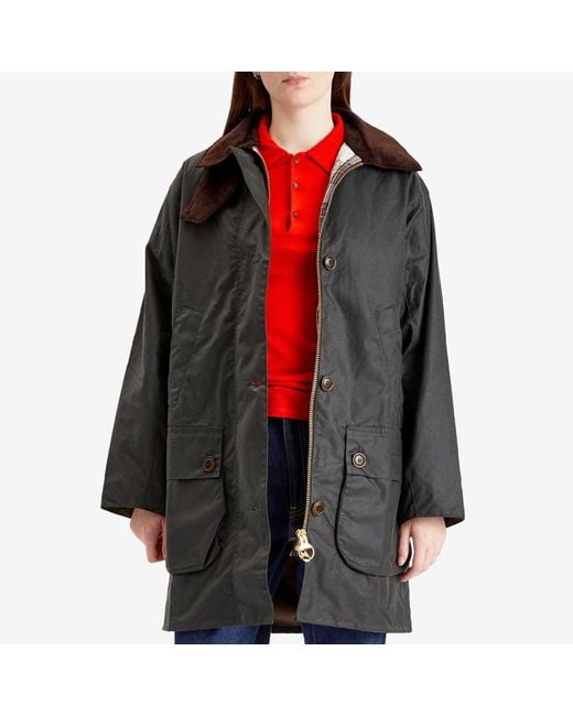 Barbour Black The Edit By Alexa Loren Oversized Waxed Jacket