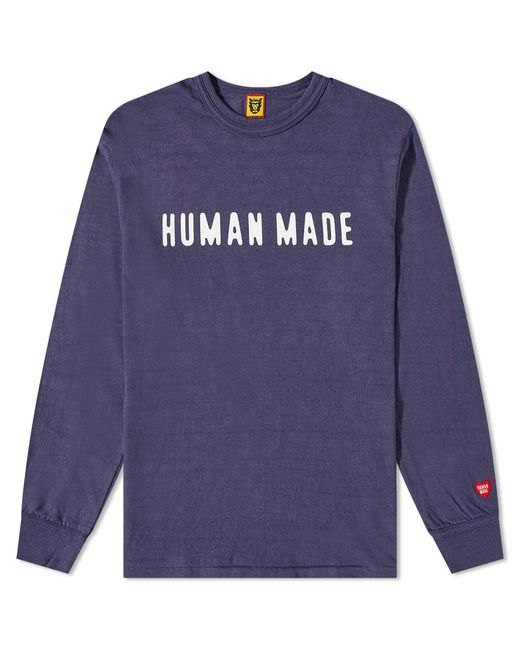 Human Made Blue Long Sleeve Classic T-shirt for men