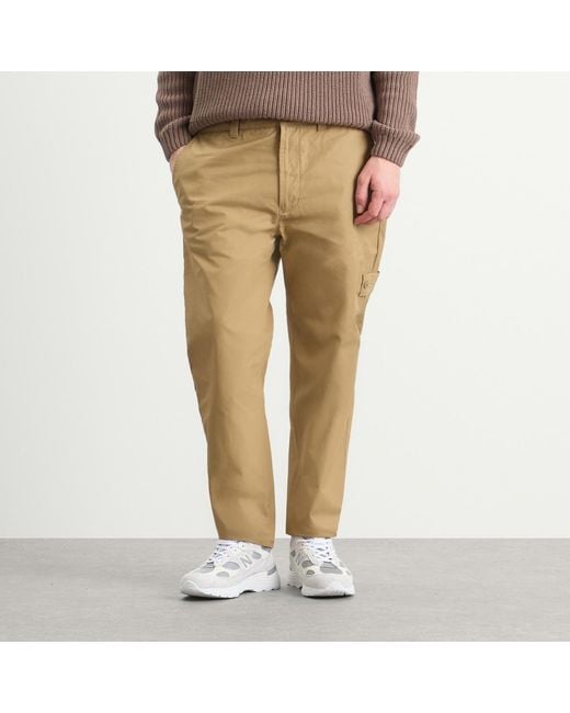 Stone Island Natural Ghost All Weather Cotton Canvas Trousers for men