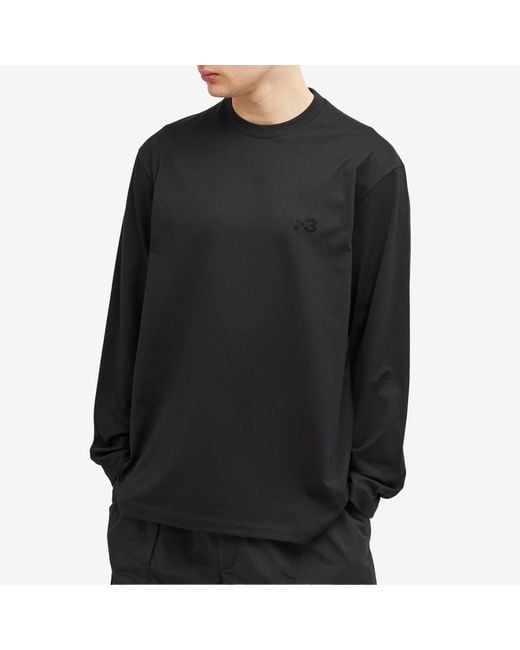 Y-3 Black Long Sleeve T-Shirt for men