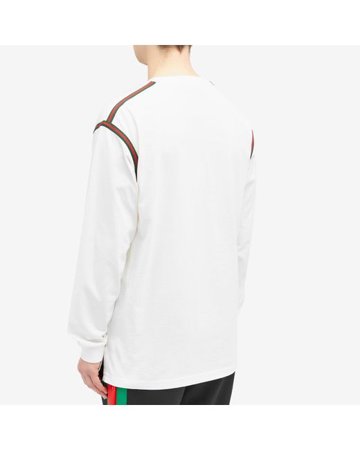 Gucci White Tape Long Sleeve T-Shirt for men