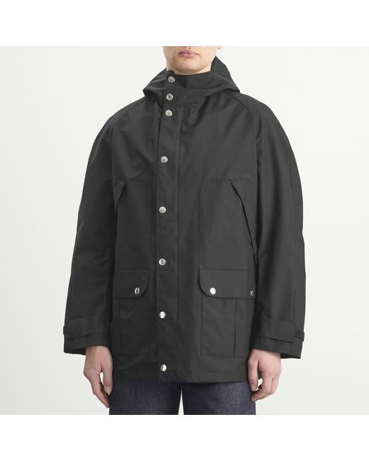 Junya Watanabe Black Nylon Laminated Mackintosh Jacket for men