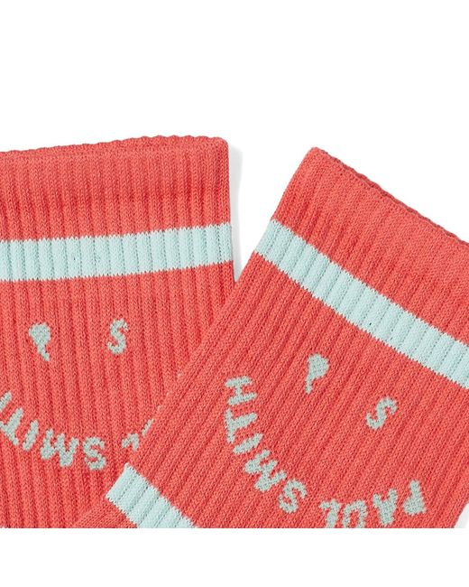 Paul Smith Red Stripey Happy Socks for men