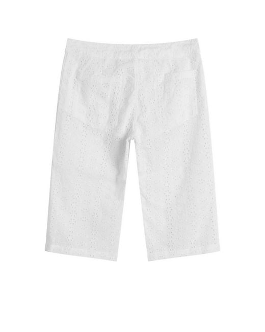 Fruity Booty White Broderie Capri Pants