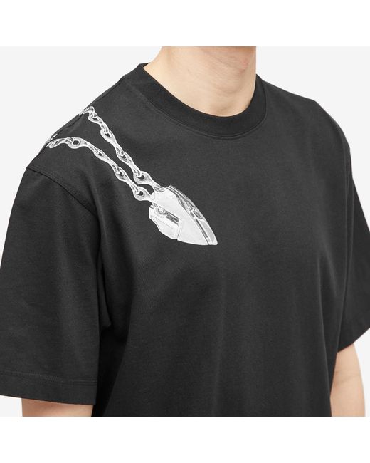 Burberry Black Chain Print T-Shirt for men