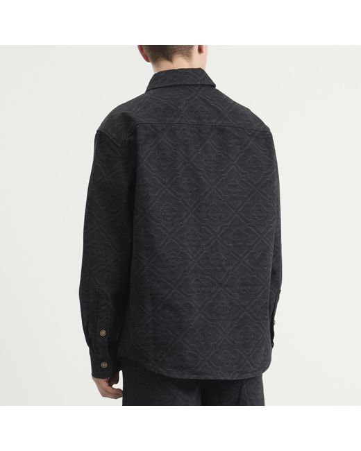 Casablanca Black Laser Monogram Denim Shirt for men