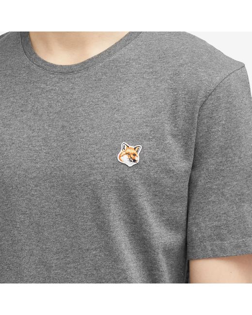Maison Kitsuné Gray Fox Head Patch Regular T-Shirt for men