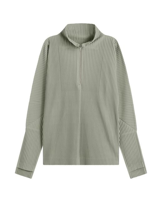Homme Plissé Issey Miyake Green Quarter Zip for men