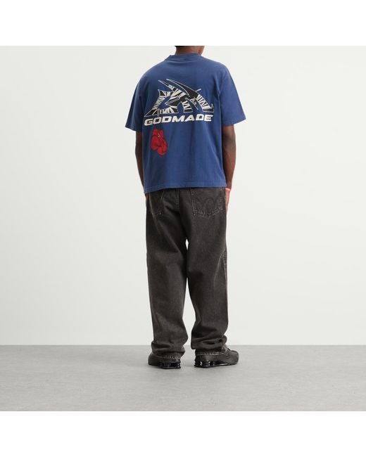 God Made Blue Gm Logo Wrapped T-Shirt for men
