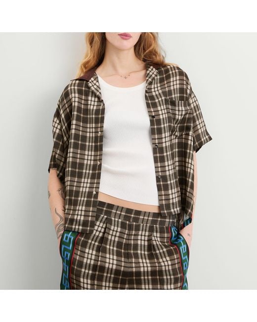 Toga Brown Printed Polo Top
