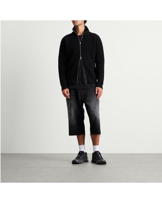 Maison Margiela Black Mm6 Zip Through Jumper for men