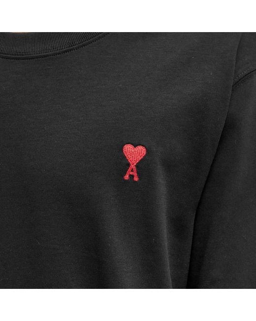 AMI Black Long Sleeve A Heart T-Shirt for men