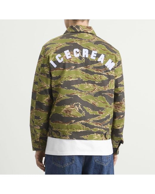 ICECREAM Green Tiger Stripe Work Jacket for men