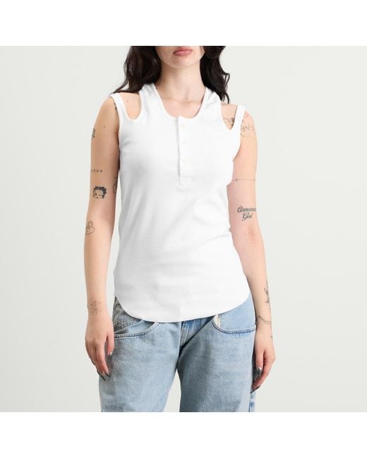 Toga White Toga Rib Tank Top