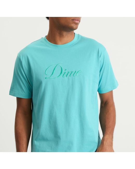 Dime Blue Cursive T-Shirt for men