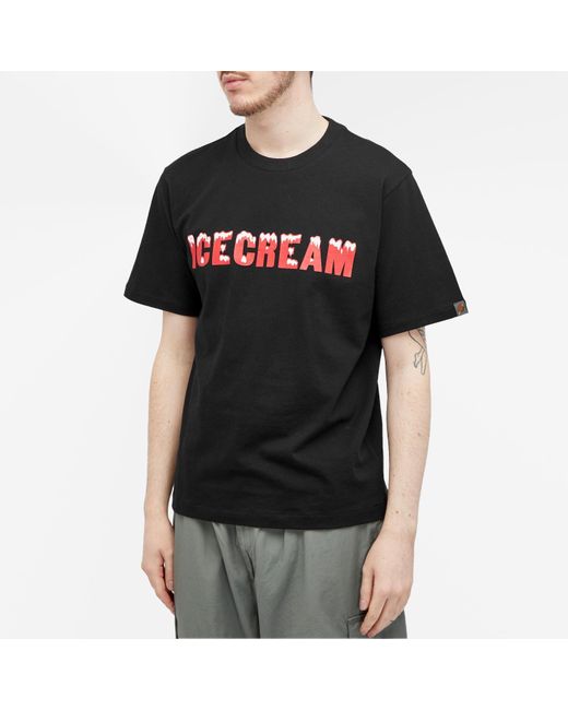 ICECREAM Black Drippy T-Shirt for men