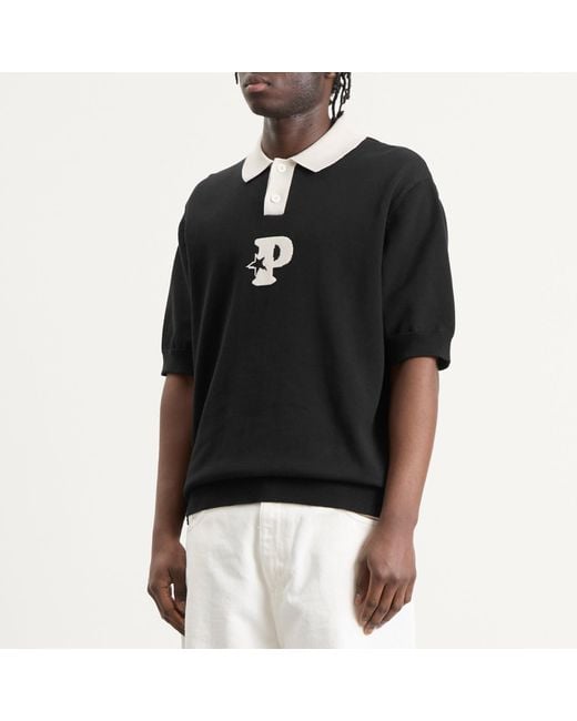 Pawa Speed Sports Black P-Knit Polo for men