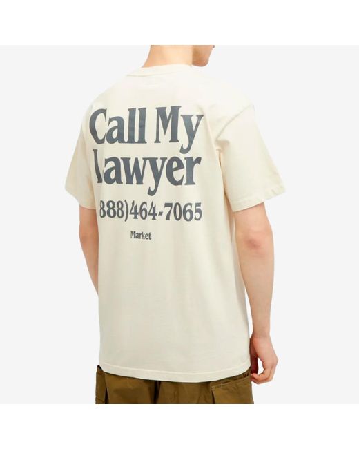 Market White Call My Lawyer T-Shirt for men