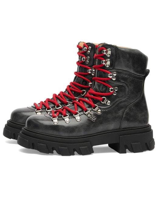 Ganni Black Cleated Mountain Boots