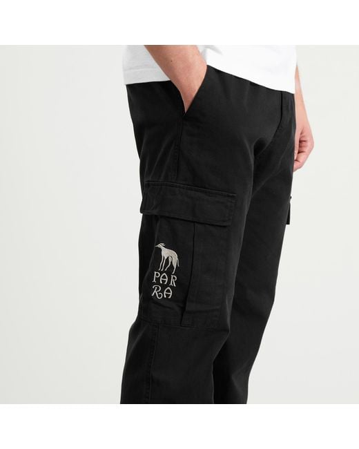 by Parra Black Pants Again Cargo Pants for men