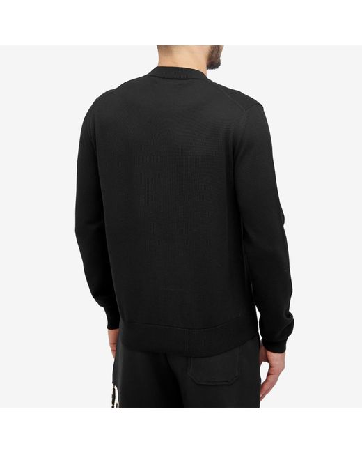 Amiri Black Smoke Logo Intarsia Crew Sweater for men
