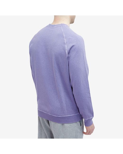 Stone Island Purple Garment Dyed Malfile Crew Sweat for men
