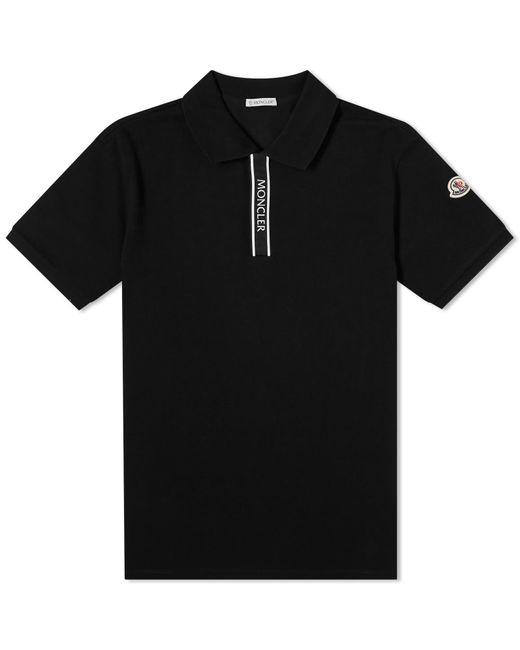 Moncler Black Piquet Polo Shirt for men