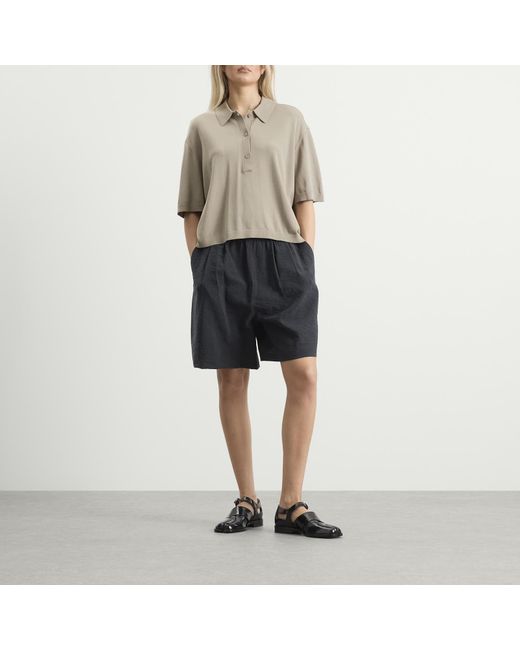 Stel Brown Knit Polo Top